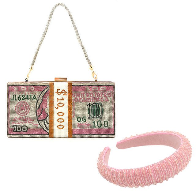 Stack of Cash Clutch Purses Women Crystal Evening Bags