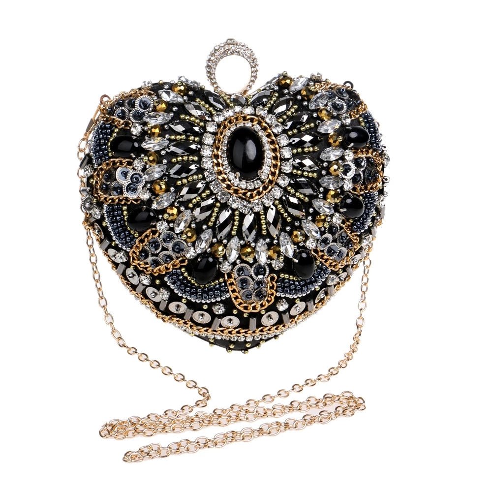 Vintage Black Evening Clutch Bags Ladies Box Party Handbags Purses