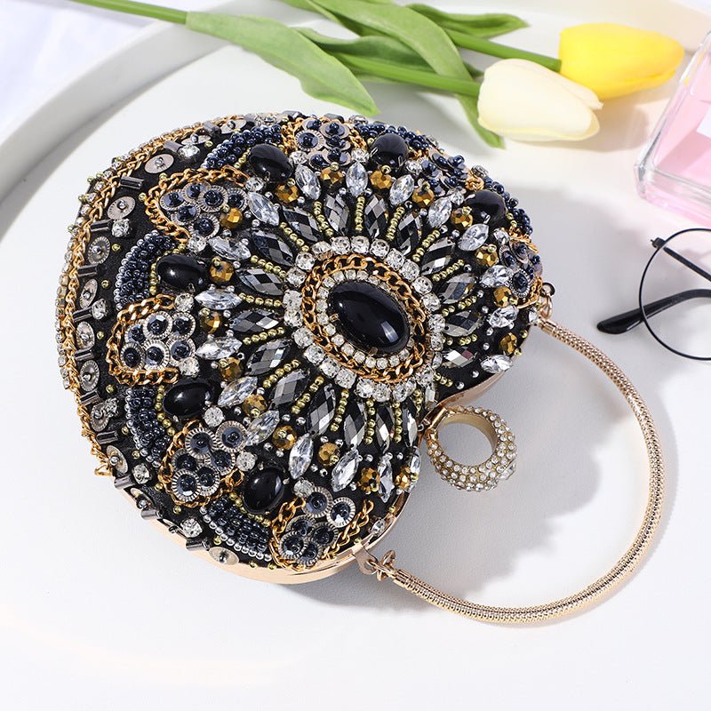 Vintage Black Evening Clutch Bags Ladies Box Party Handbags Purses