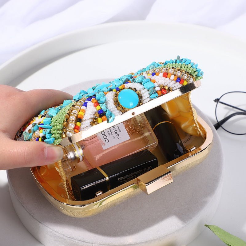 Vintage Bohemian Women Clutch Purses Beaded Evening Bag