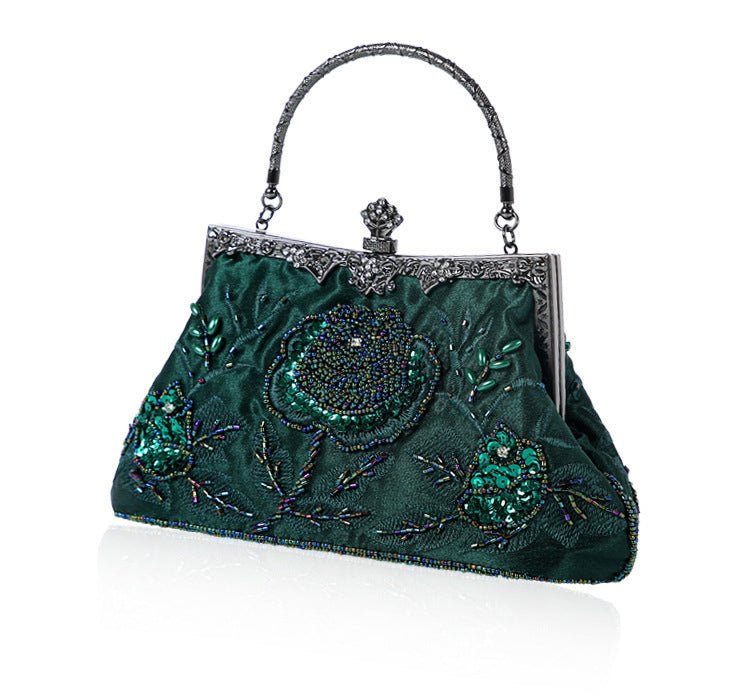 Vintage Embroidered Sequined Evening Clutch