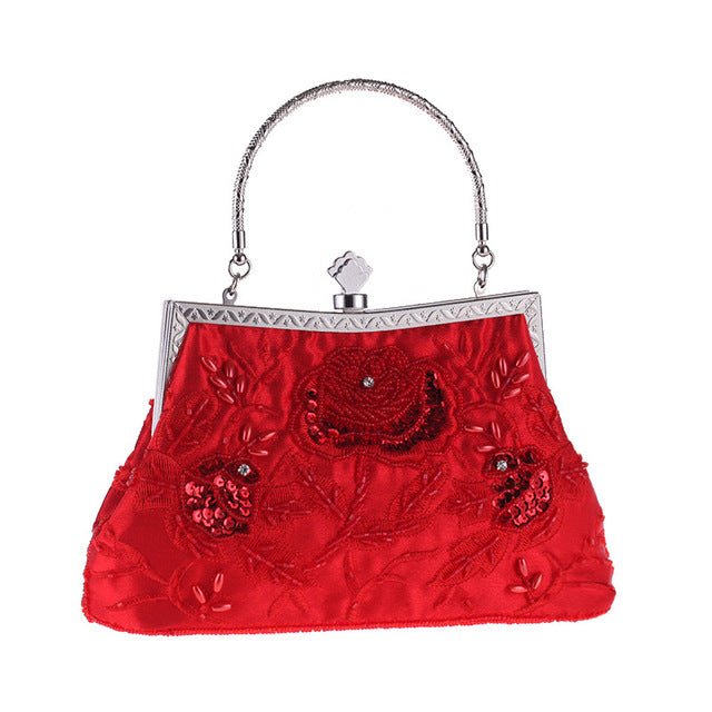Vintage Embroidered Sequined Evening Clutch