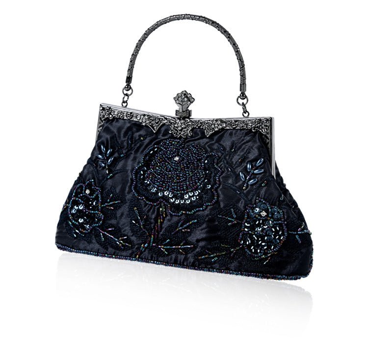 Vintage Embroidered Sequined Evening Clutch