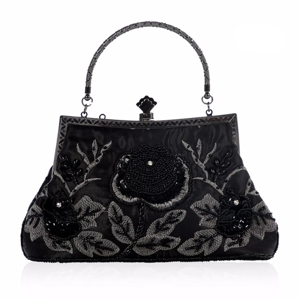 Vintage Embroidered Sequined Evening Clutch