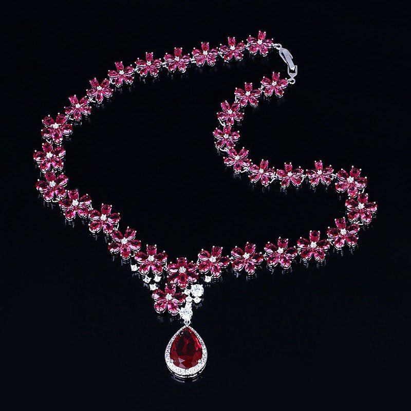 Water Drop Cubic Zirconia Wedding Jewelry Sets