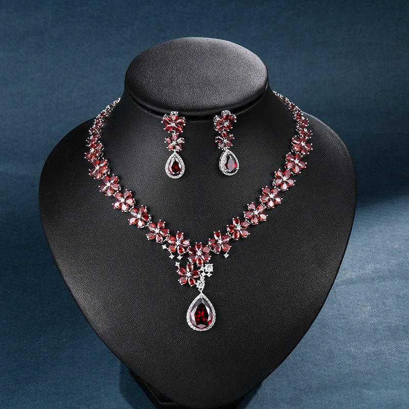 Water Drop Cubic Zirconia Wedding Jewelry Sets