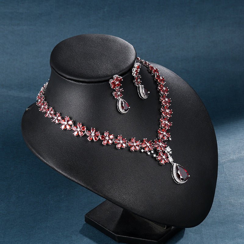 Water Drop Cubic Zirconia Wedding Jewelry Sets