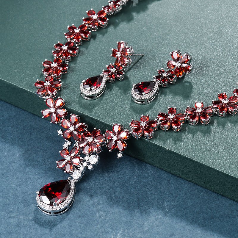 Water Drop Cubic Zirconia Wedding Jewelry Sets