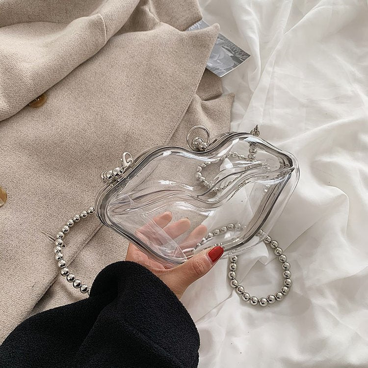 Women Big Lips Acrylic Clutch Bag