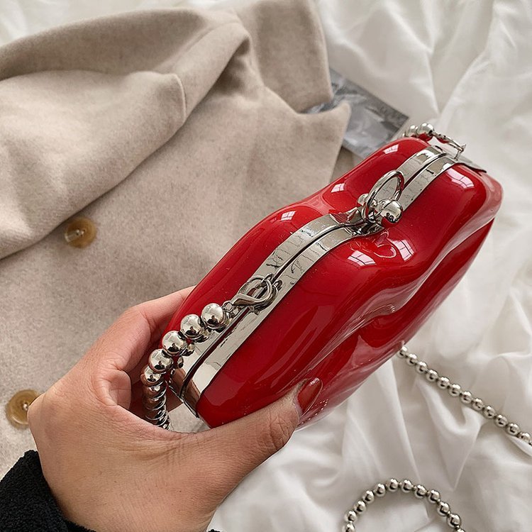 Women Big Lips Acrylic Clutch Bag