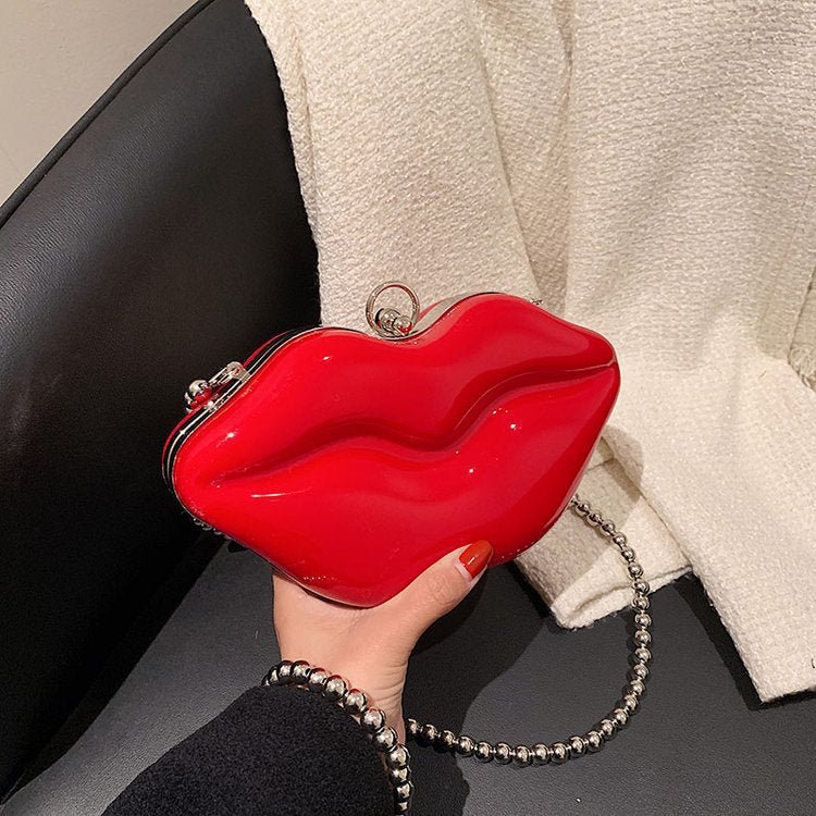 Women Big Lips Acrylic Clutch Bag