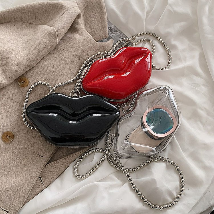 Women Big Lips Acrylic Clutch Bag