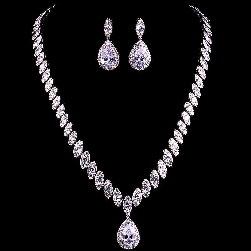 Women Luxurious Cubic Zirconia Wedding Jewelry Sets
