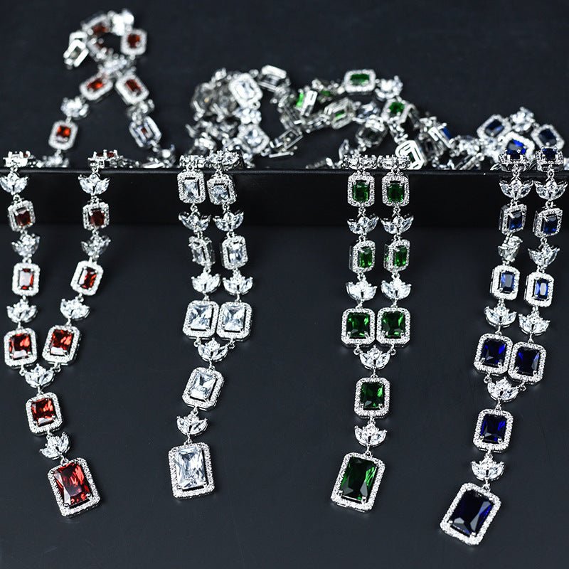 Women Pendant Cubic Zirconia Wedding Jewelry Sets