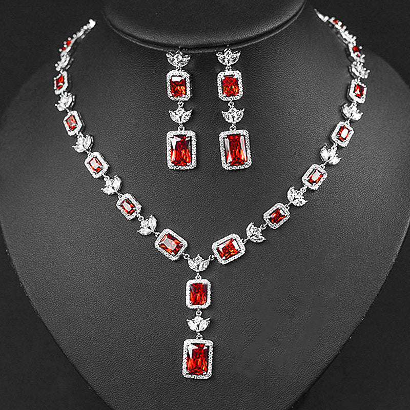 Women Pendant Cubic Zirconia Wedding Jewelry Sets