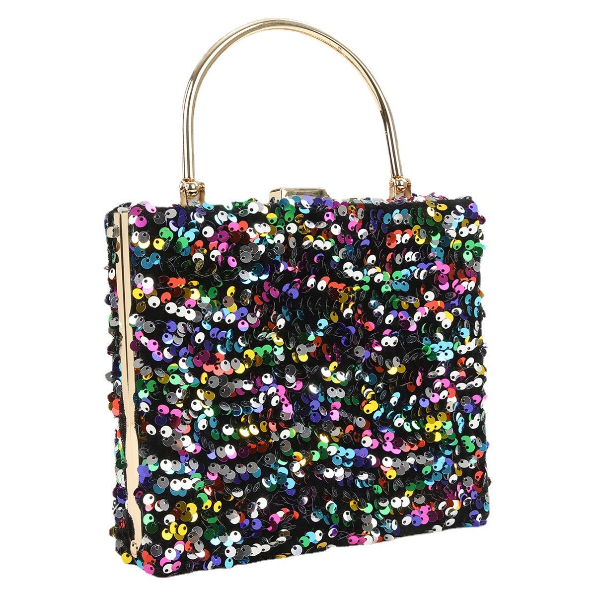 Women Square Sequined Evening Clutch Bag