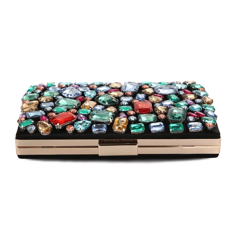 Women's Clutch Bag Wedding Purse Evening Shoulder Bags with Two Chain