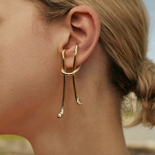 Metal Rope Knot Look Clip Earrings - 2 Colors