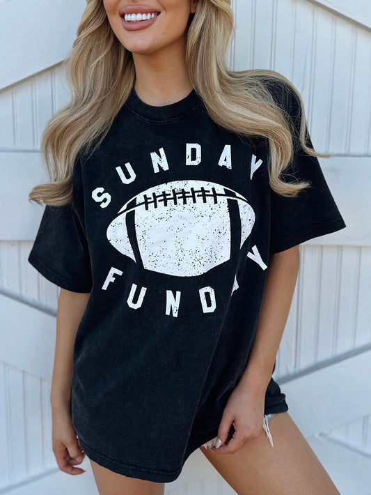 Mineral-Wash “Sunday Fundayâ€?Graphic Tee