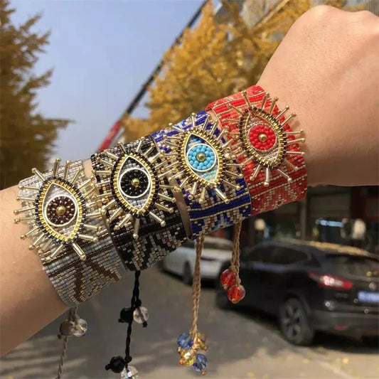 Miyuki Beads Evil Eye Amulet Bracelet - 4 Colors