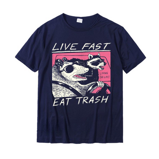 Mouse and Raccoon Graphic Cartoon T-Shirts - 3 Colors