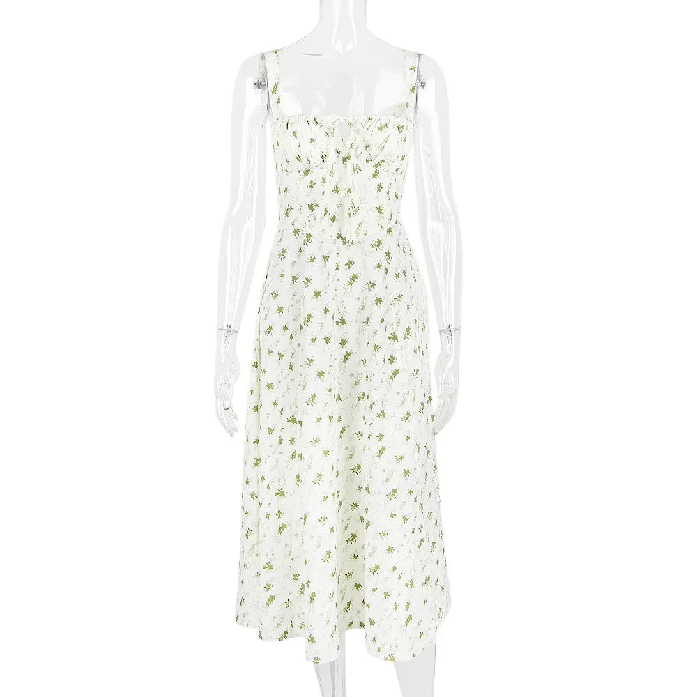 Elegant Lace-up High Split Long Lace Dress