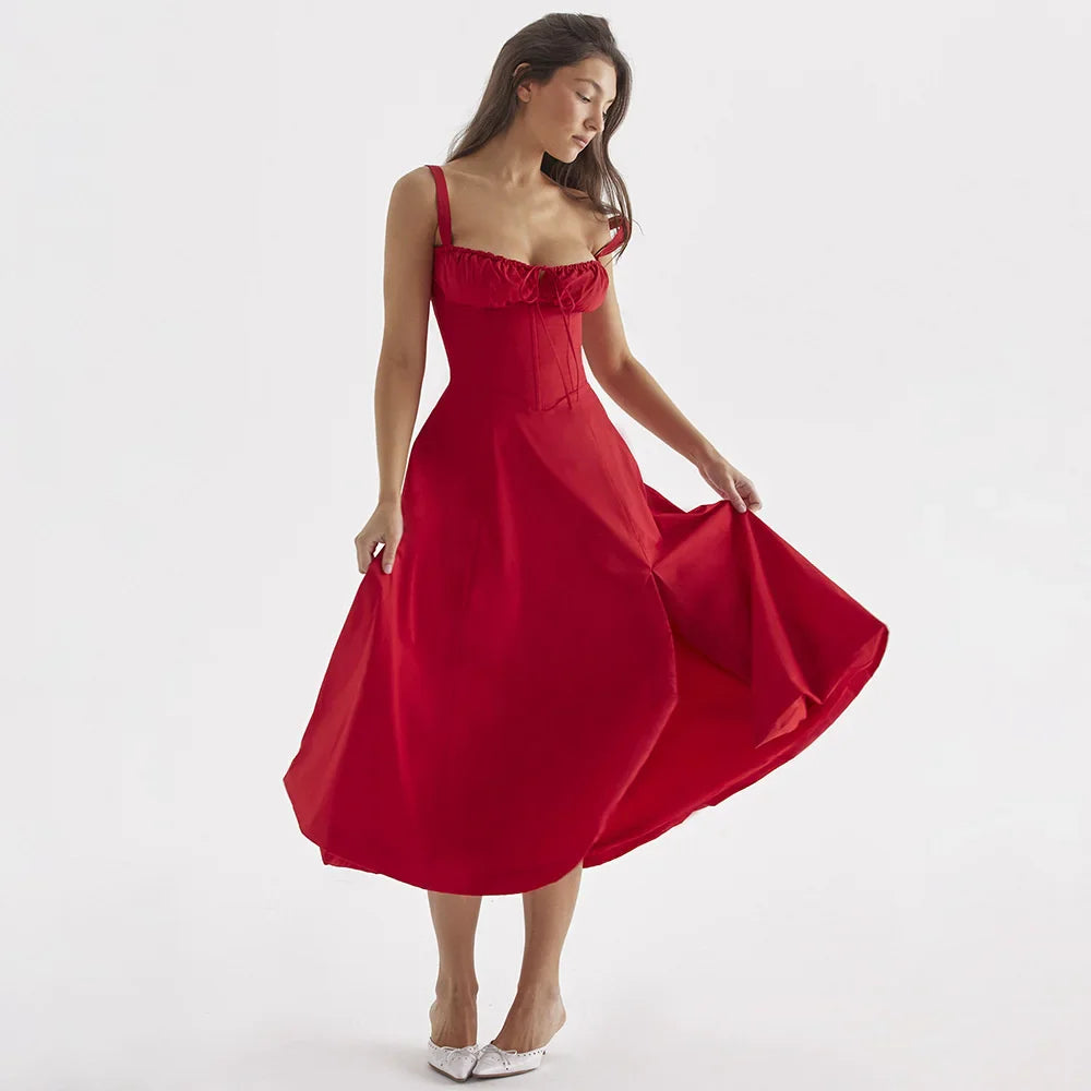 Elegant Lace-up High Split Long Lace Dress