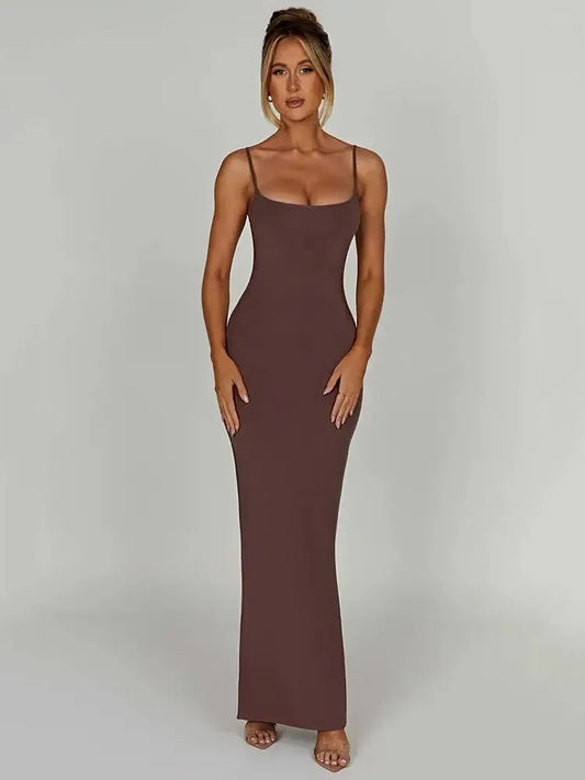 Spaghetti Strap Sleeveless Club Party Backless Bodycon Dress