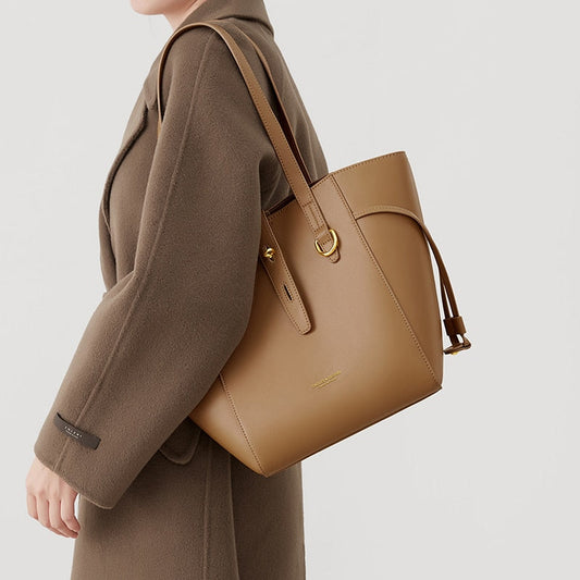 Niamh Elegant Trapezoid Belted Bucket Totes