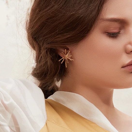 Nina Starburst Stud Earrings - Gold or Silver