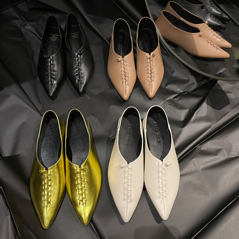 Paulien Pointed Toes Moccasin Flat Slippers