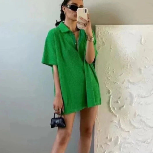 Pilla French Terry Polo T-Shirt Dress