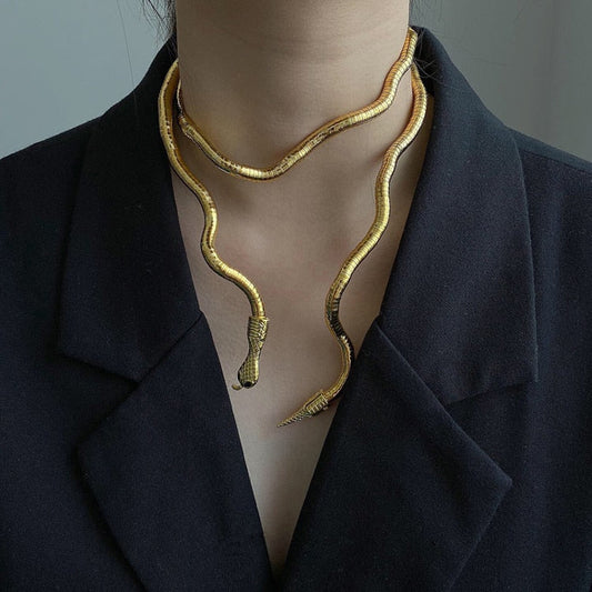 Rayna Serpentine Metal Necklace and Bracelet - 3 Colors