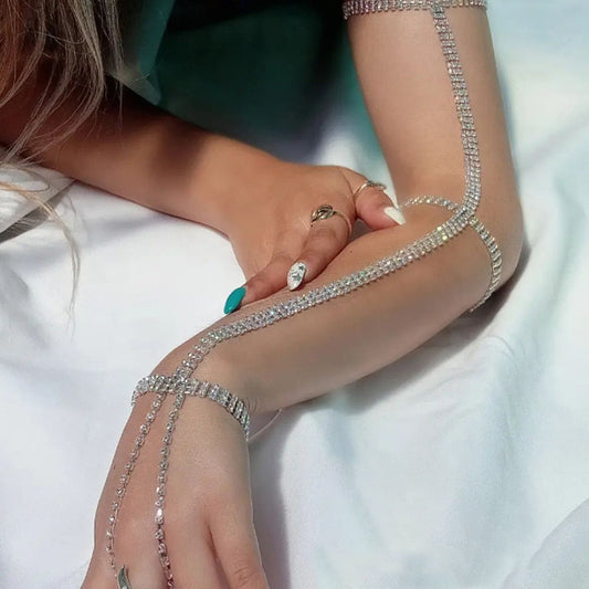 Rhinestone Arm Bracelets - Gold or Silver