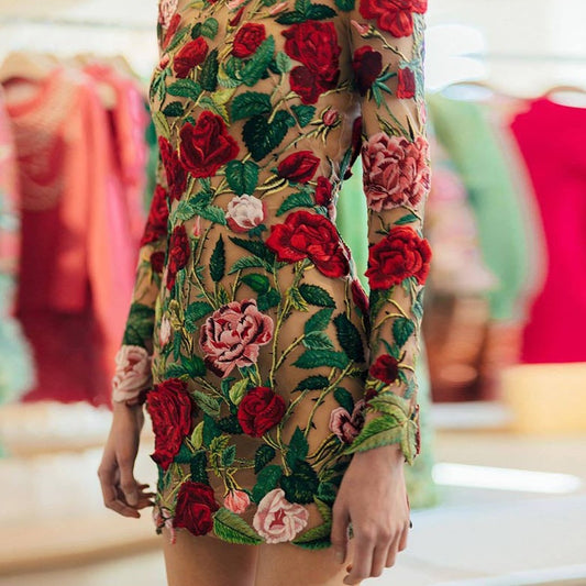 Rosalie Embroidery Mini Dress