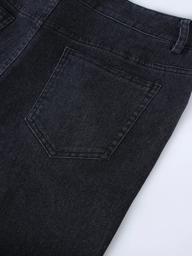 Melanie Rivet Embellished Wide Leg Baggy Jeans