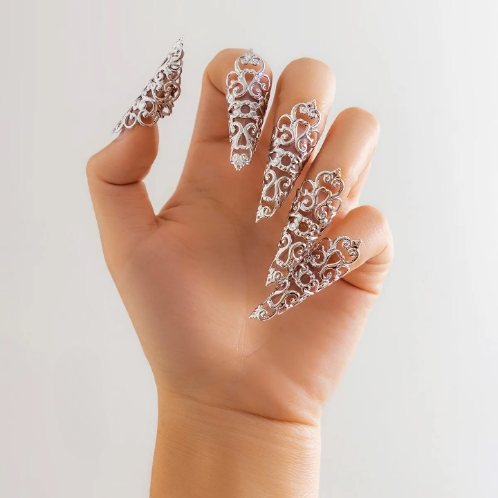 Persian Motif Finger Nail Rings