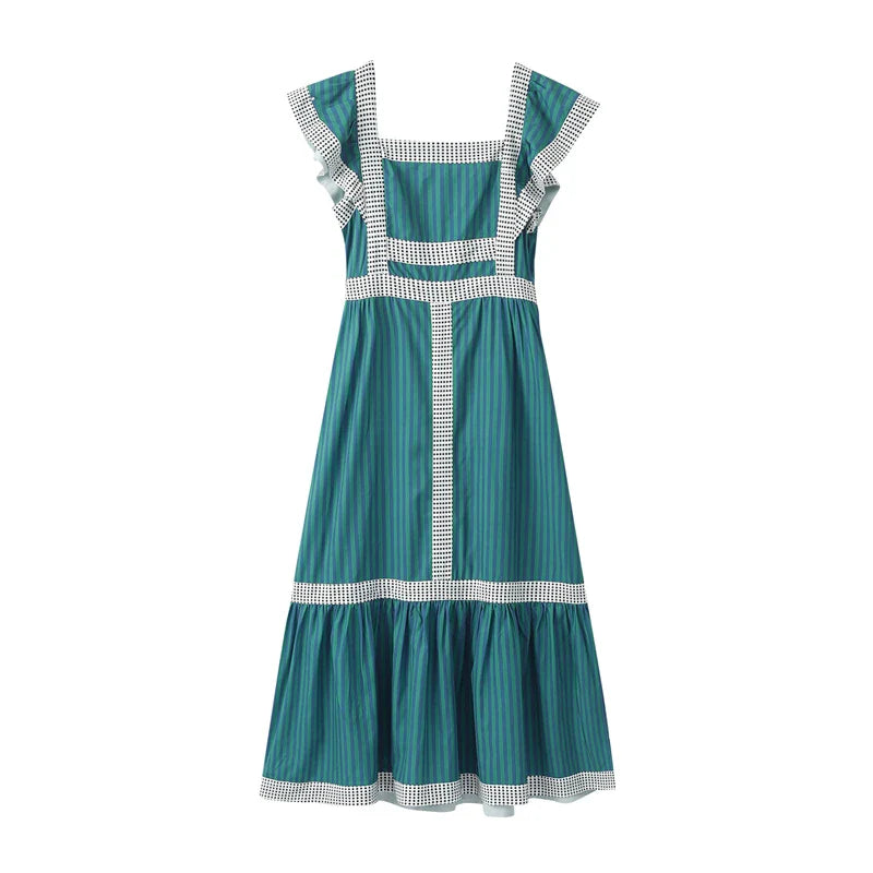 Ramona Ruffle Sleeve Square Neck Maxi Dress