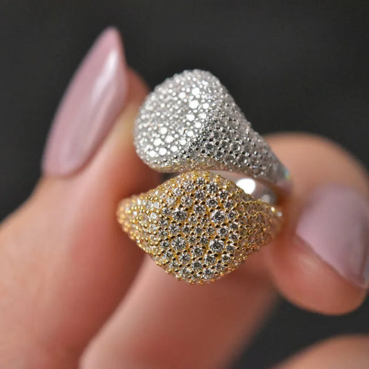 Amora Textured Sterling Silver Cocktail Rings