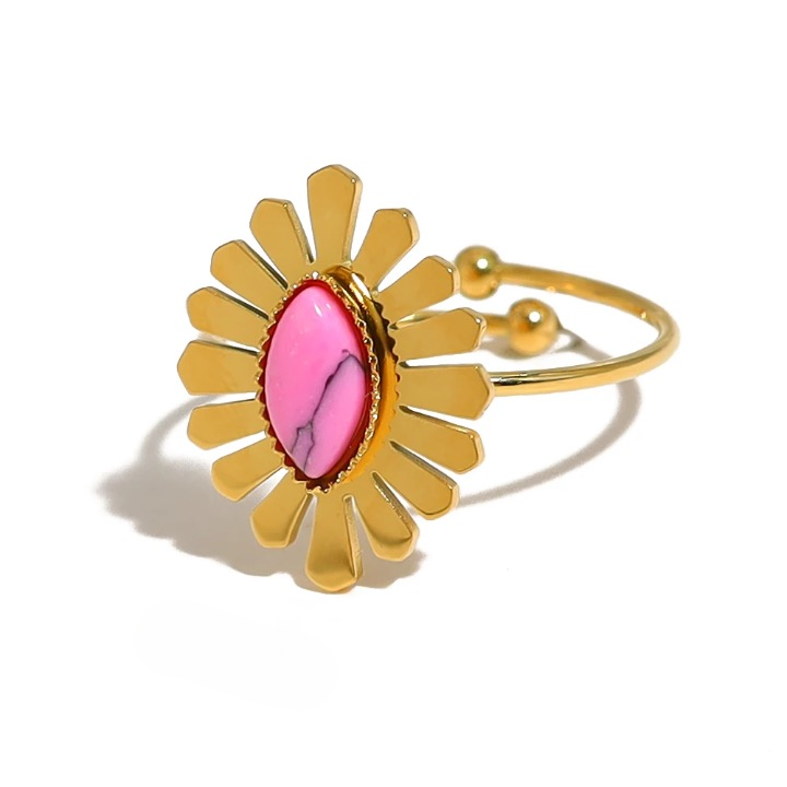 Sweet Metal Flower Cocktail Rings