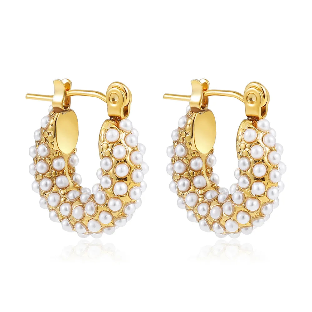 CZ Zircon Crystal Geometry Hoop Earrings