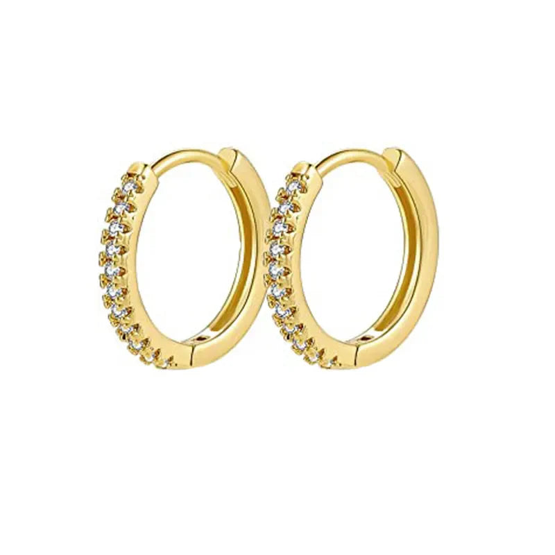 CZ Zircon Crystal Geometry Hoop Earrings
