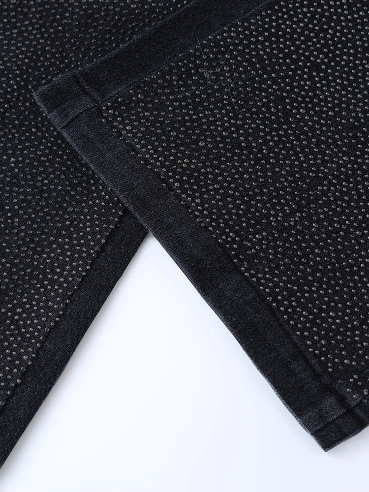 Melanie Rivet Embellished Wide Leg Baggy Jeans