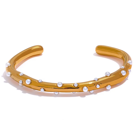Elegant Sprinkled Pearls Cuff Bracelet