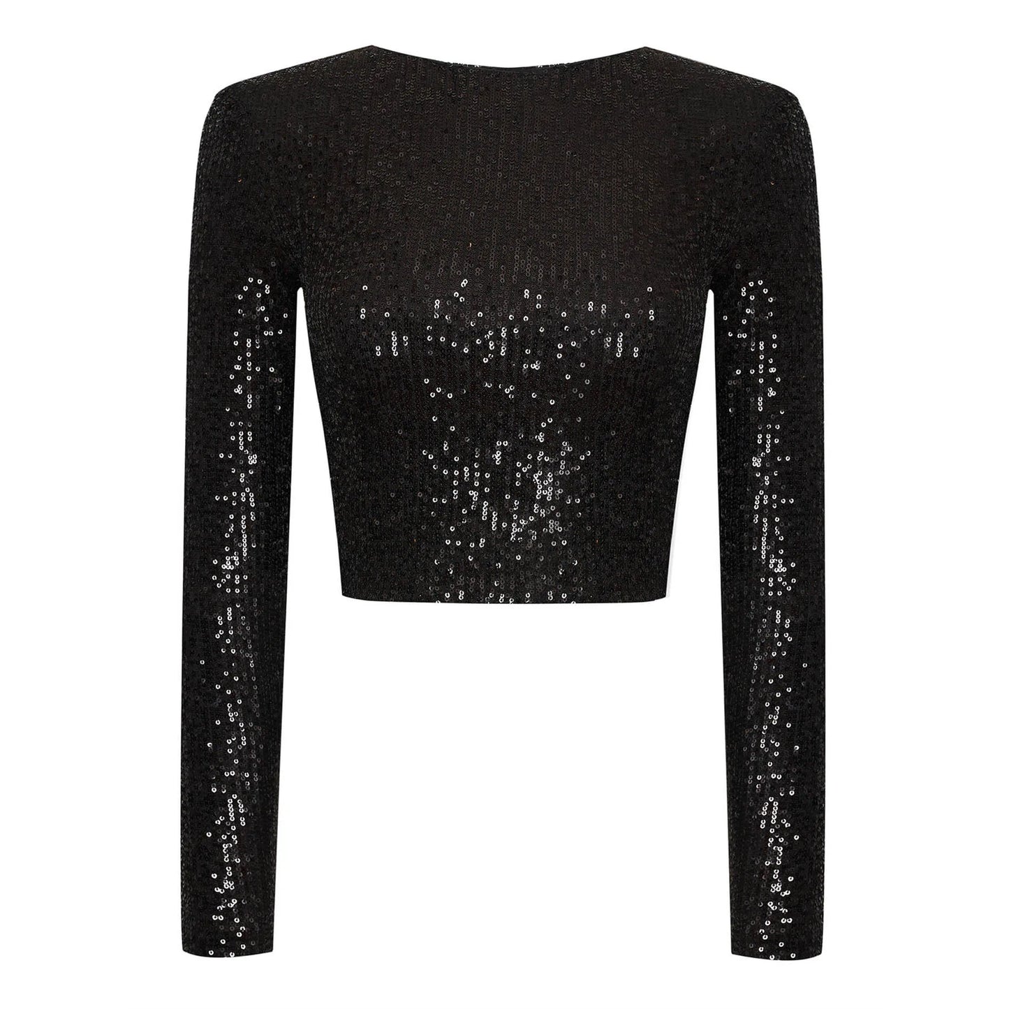 Jada Metallic Sequin Cropped Top
