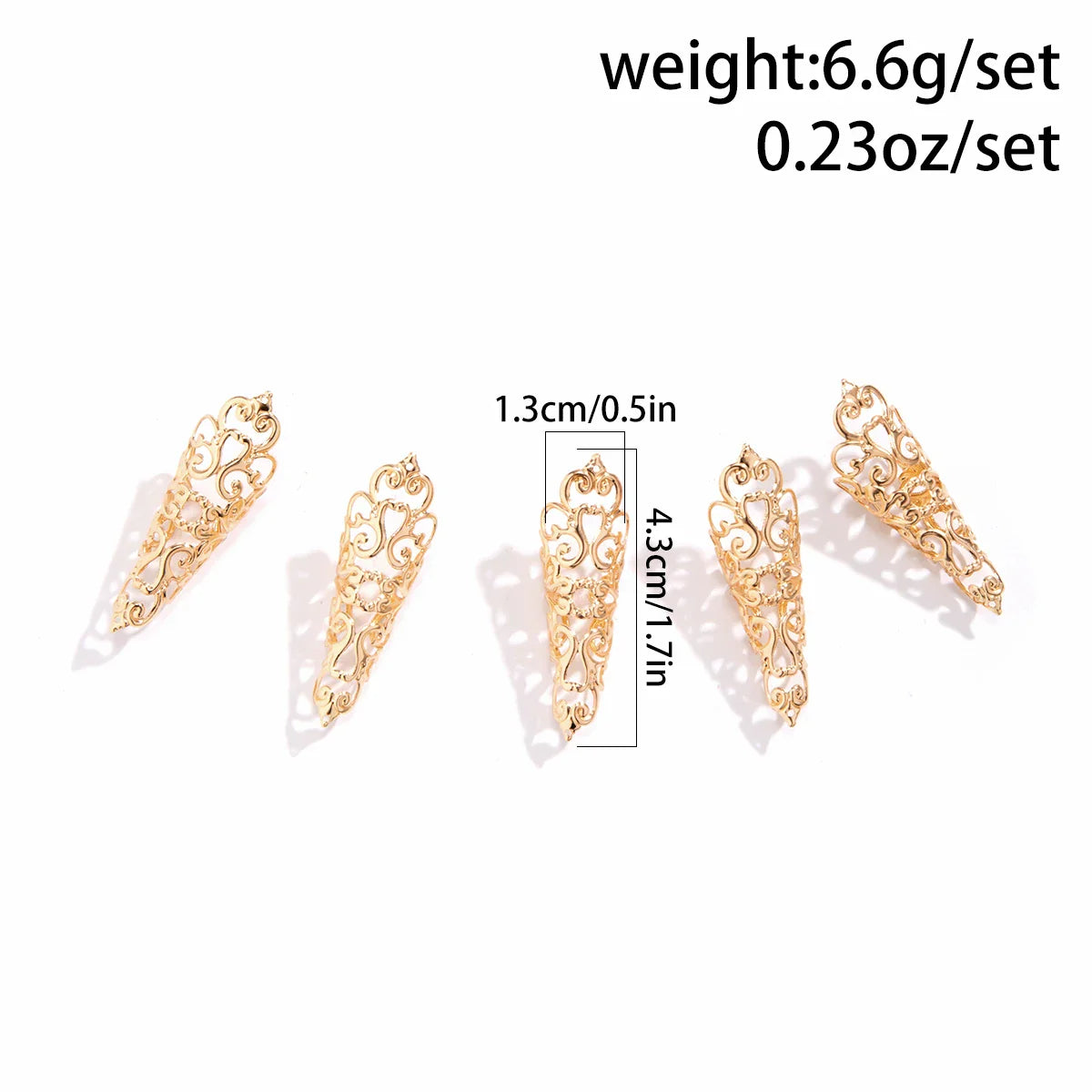 Persian Motif Finger Nail Rings