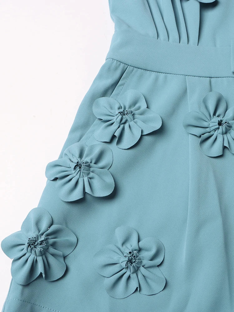 Kass Flower Appliques Elegant Romper