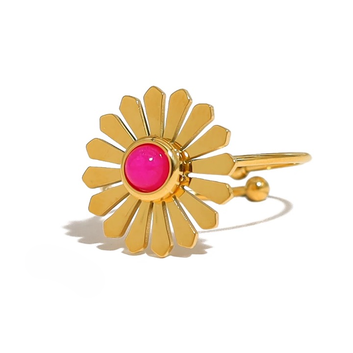 Sweet Metal Flower Cocktail Rings