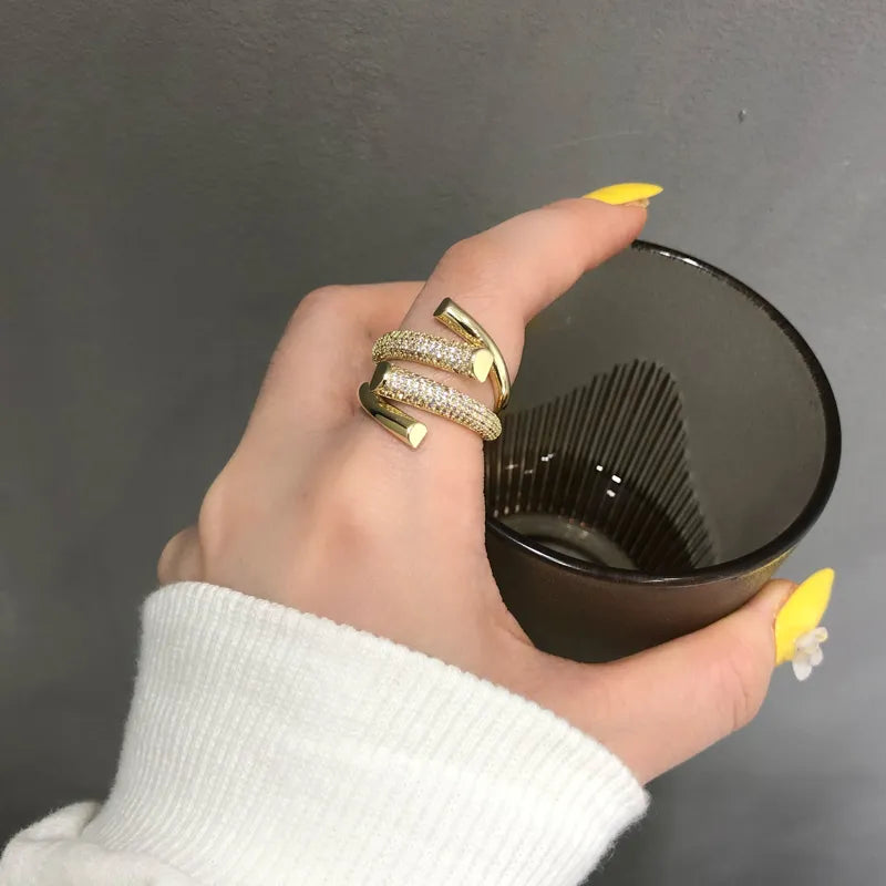 CZ Double Wrap Rings - Gold or Silver