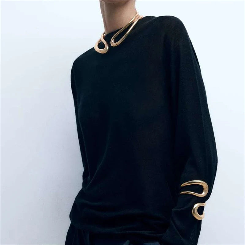 Jumbo Wrap Around Bib Choker Necklace and Bracelet